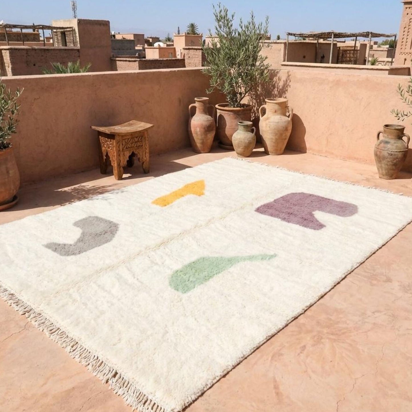 Handmade Moroccan Kilim Rug, Multicolor Geometric Flatweave, 4x6 ft